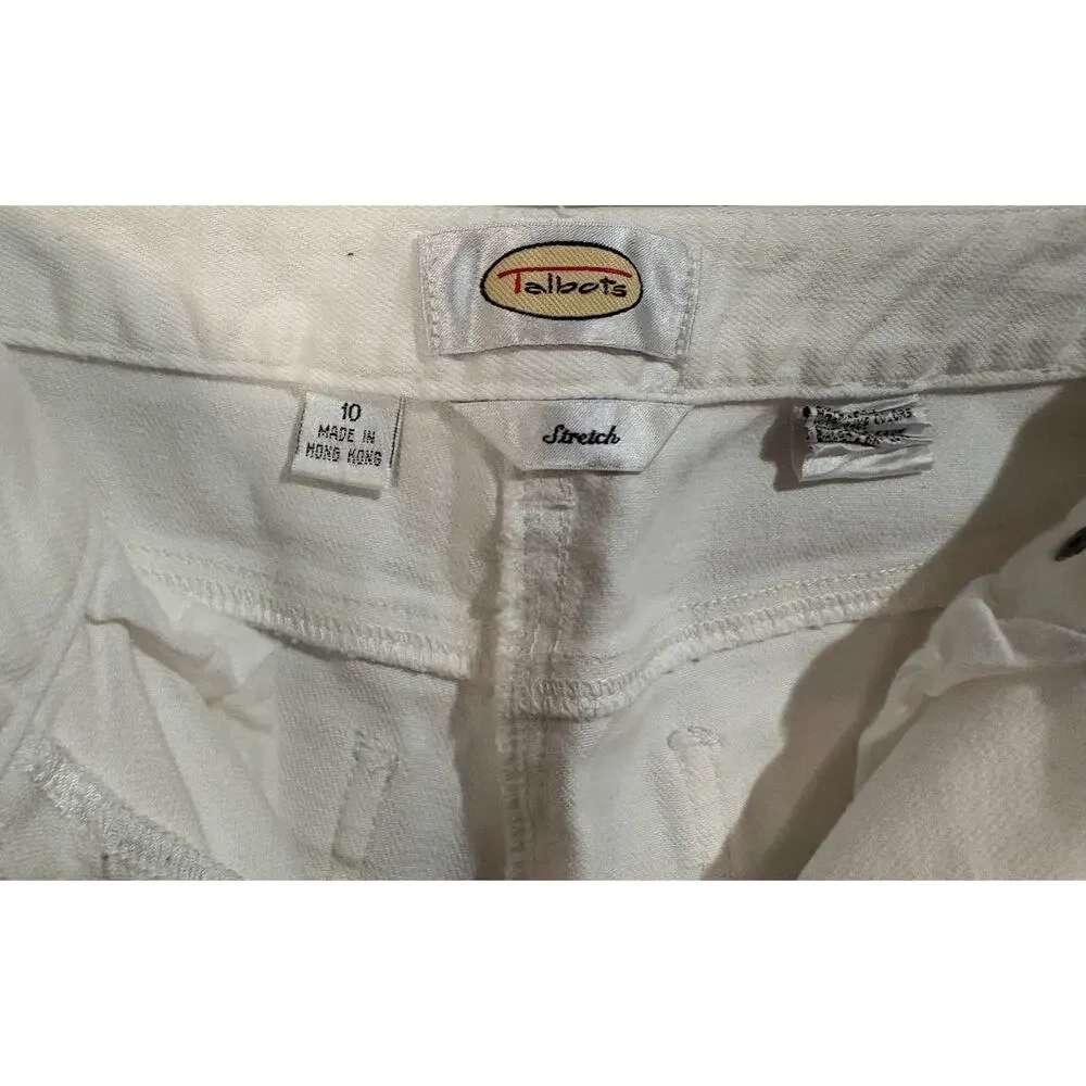 Talbots White‎ Stretch Crop Jeans Size 10